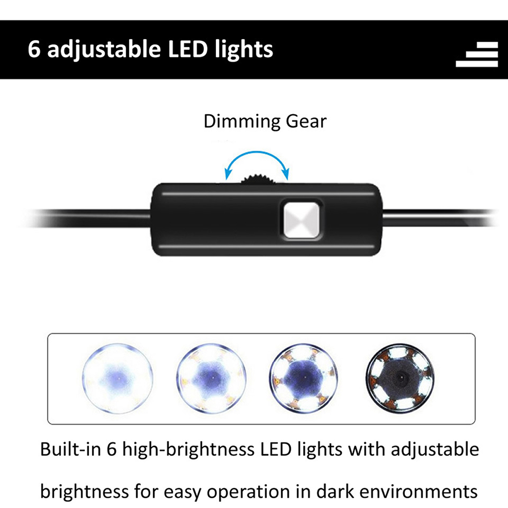 6 LED Light 7mm 1M  Endoscope  - đánh giá và giá Drain Snake Flexible