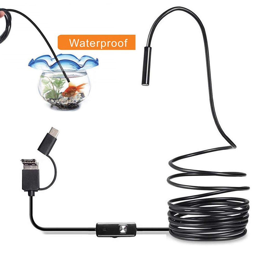 6 LED Light 7mm 1M  Endoscope  - đánh giá và giá Drain Snake Flexible