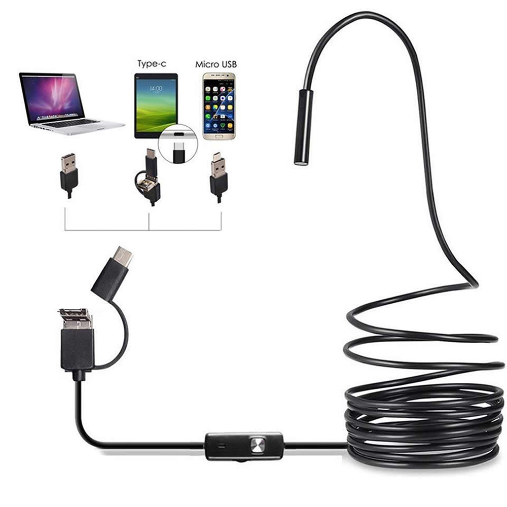 6 LED Light 7mm 1M  Endoscope  - đánh giá và giá Drain Snake Flexible