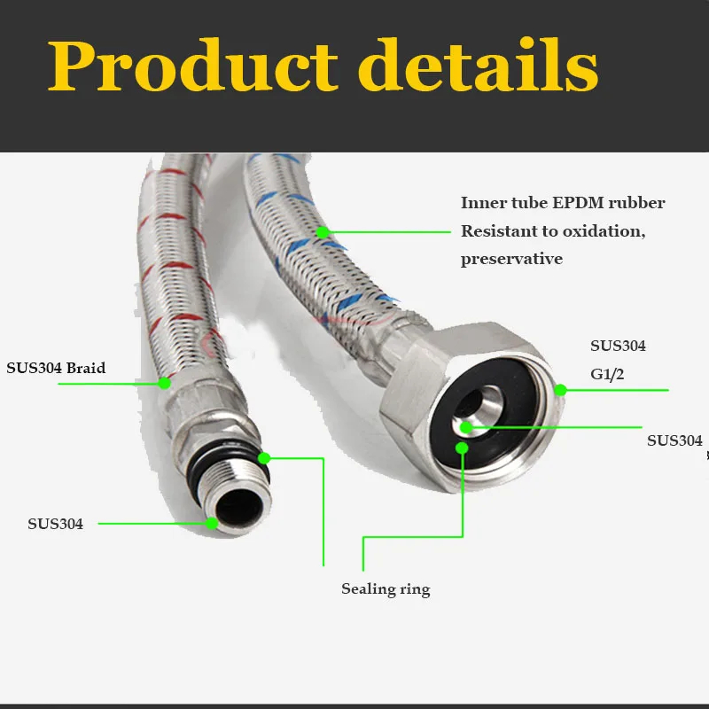 2 Pack 60cm Stainless Steel Ho - đánh giá và giá Flexible Hose Braided