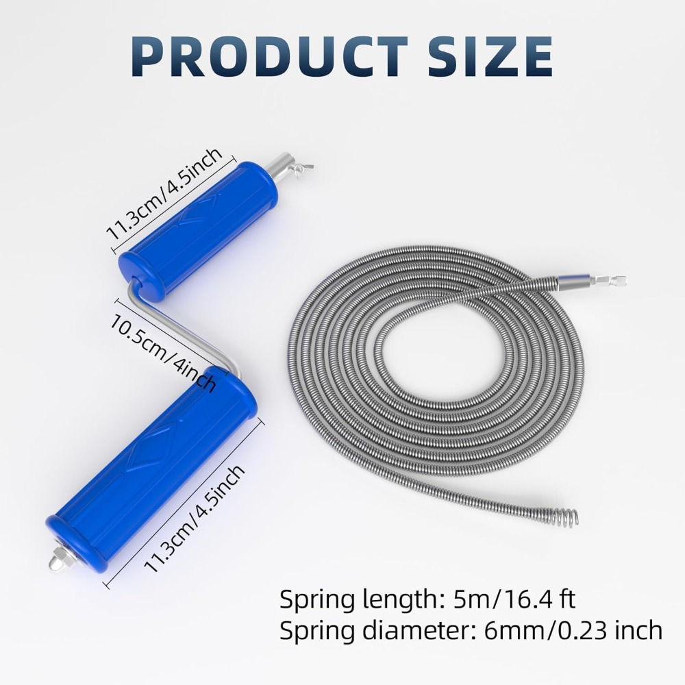 Drain Snake 16.4ft x 6mm Auto  - đánh giá và giá Drain Snake Flexible